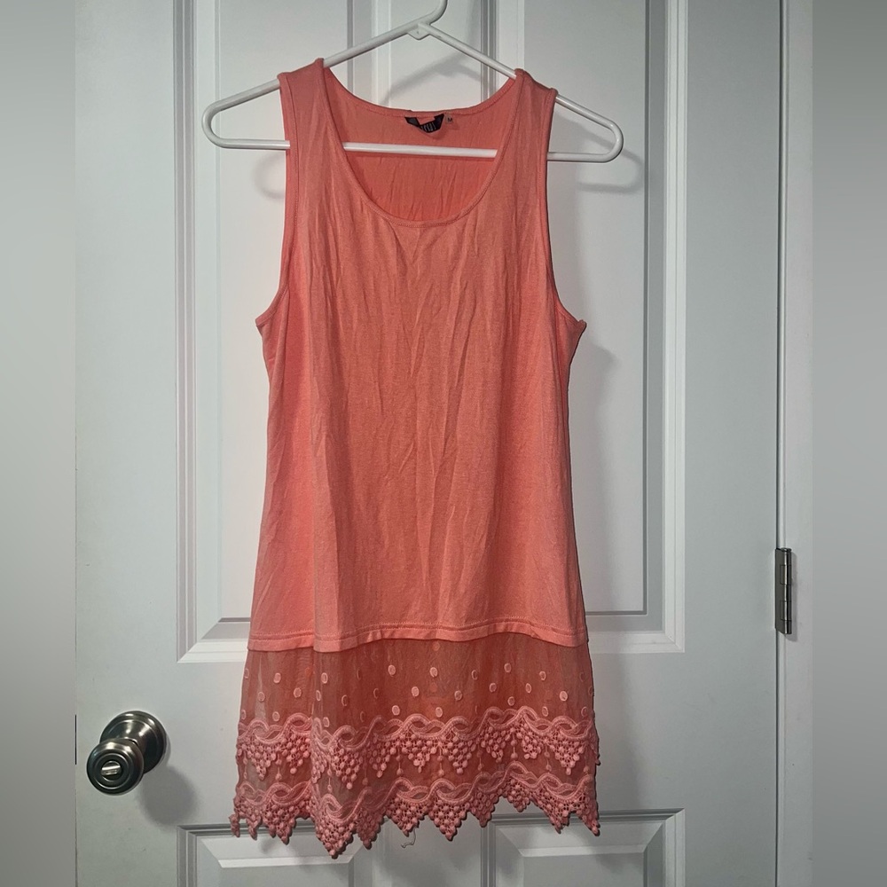 KAKTUS | Sleeveless Tunic Tank w/Lace Hem